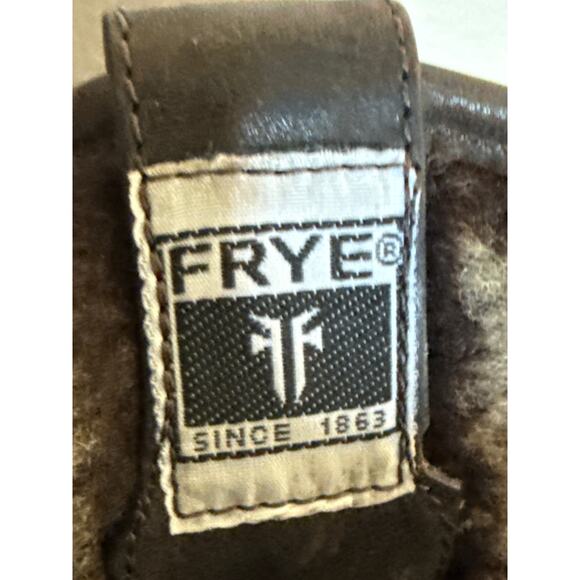 Frye Women's Melissa Button Tall Boots US 8B Shearling Lined Brown Leather - Picture 8 of 15